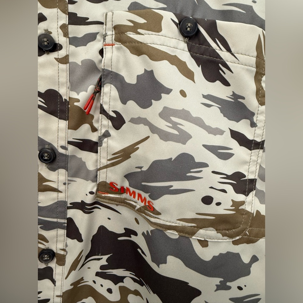 Simms Fishing Shirt Challenger Ghost Camo Stone Medium - Picture 3 of 10